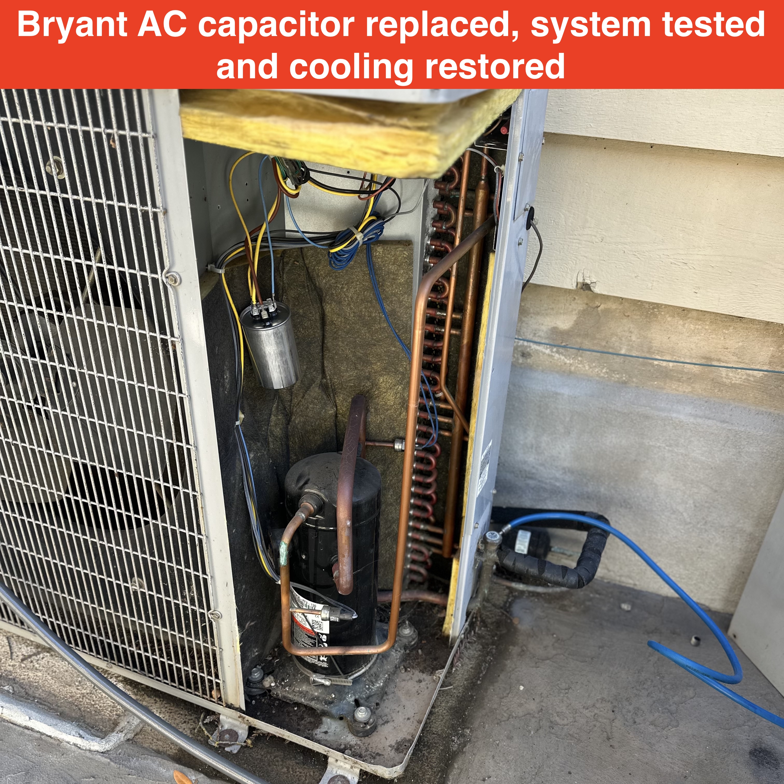 Bryant AC capacitor repair in Redwood City ity – system restored
