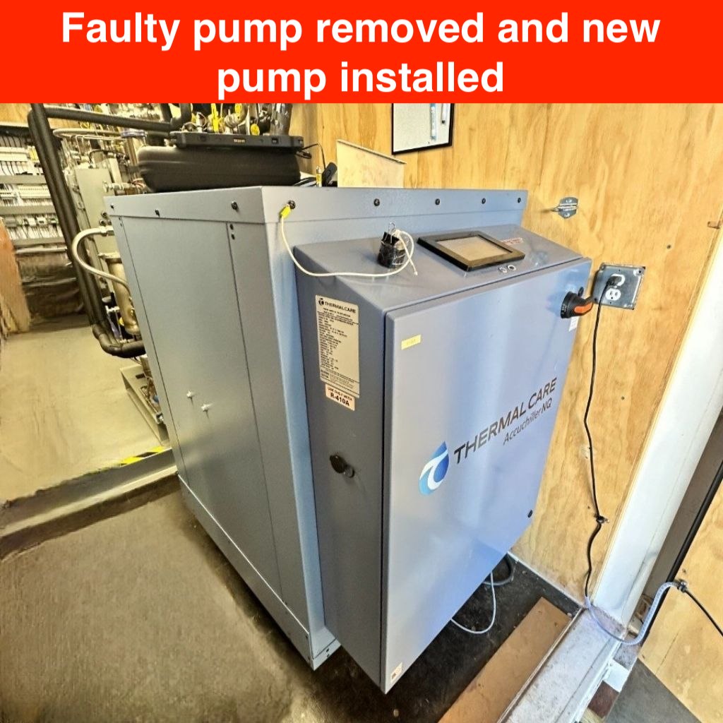 Circulation Pump Replacement on THERMAL CARE NOW05 Chiller – Alameda, CA