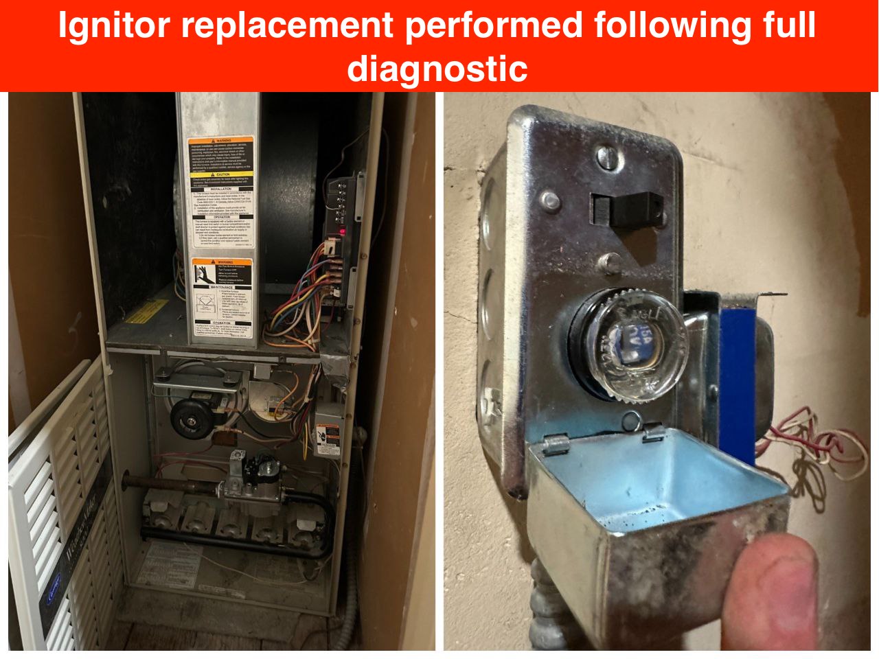 Ignitor Replacement on Carrier 58ZAVTTS in Burlingame