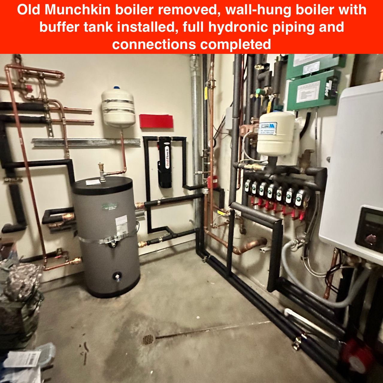 Modern wall-hung boiler with buffer tank: reliable and comfortable home heating